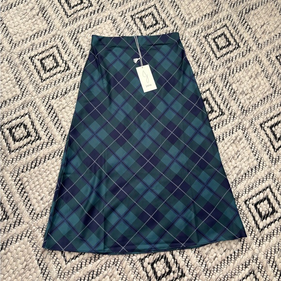 Joie Dresses & Skirts - Joie Tartan Satin A-Line Slip Skirt